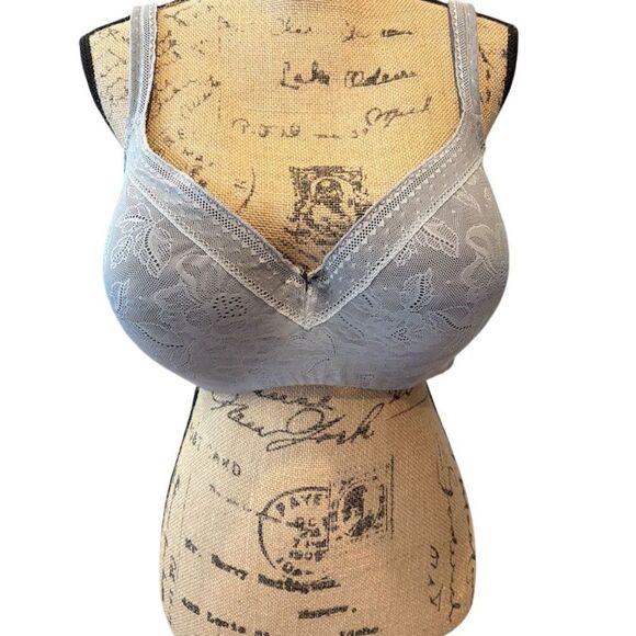 Cacique Women's Lace T-Shirt Bra 40F Gray Lightly Lined Underwire - Picture 1 of 13